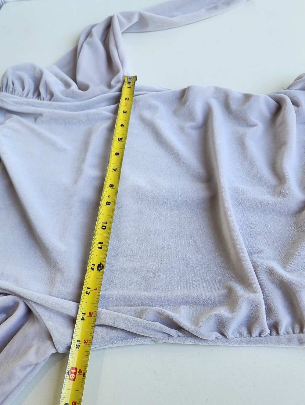 EXPRESS Womens Velvet Ruched Side Asymmetrical Midi Dress S Grey $98 - Picture 6 of 16